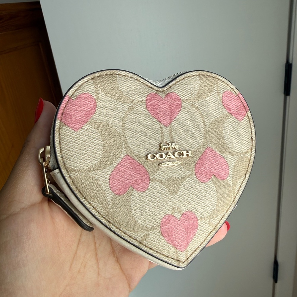Coach heart coin purse